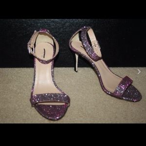 J.CREW GLITTER HIGH-HEEL STRAPPY SANDALS SIZE 6M F
